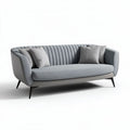 Modern upholstered sofa with decorative pillows in gray 200 x 80 x 75cm