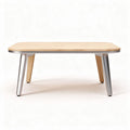 Wooden coffee table with metal legs 120 x 80 x 45cm natural finish