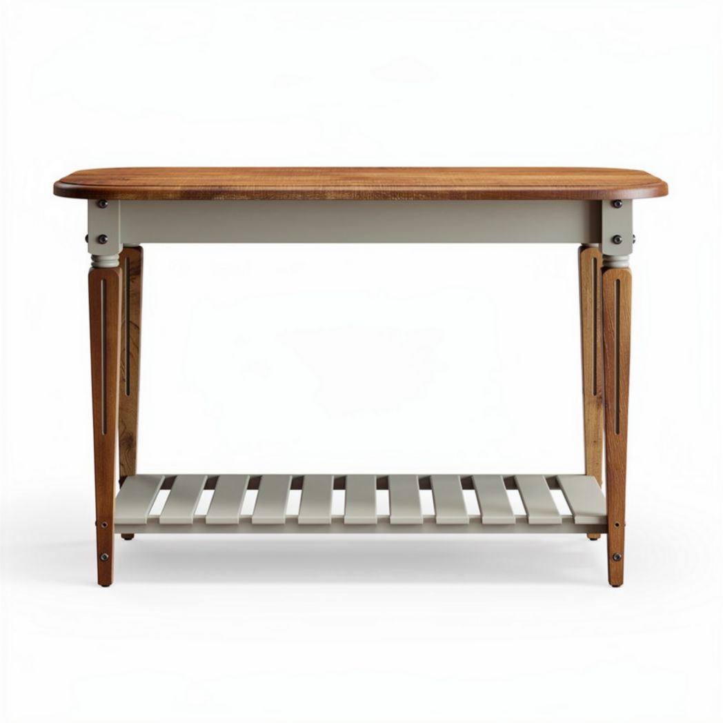Wooden console table with metal shelf 100 x 40 x 75cm for entryway use