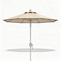 Portable outdoor umbrella with beige fabric and aluminum frame 200 x 200 x 250cm