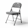 Folding chair with gray fabric seat and steel frame for indoor use 45 x 45 x 80cm