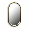 Oval wall mirror with metal frame for home decor 90 x 40 x 3cm