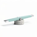 Balance beam with concrete base and metal accents 25 x 10 x 5cm