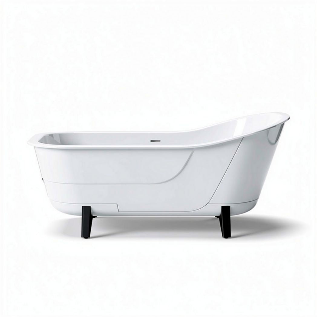 Freestanding acrylic bathtub with modern design in white 150 x 70 x 60cm